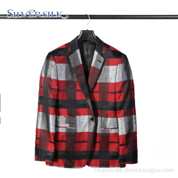 1 Knopf Kleidungsstück Business Anzug Herren Karo Blazer